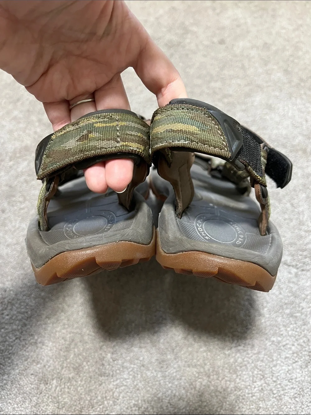 TEVA Men’s Terra Fi Lite Green Camo Brown Strap Sandal Size 8.5